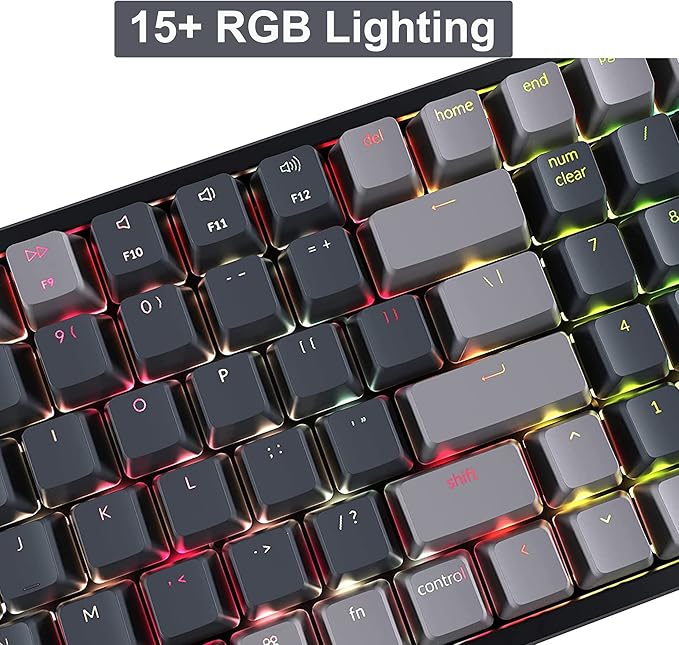 Keychron K4 Wireless Bluetooth/USB Wired Gaming Mechanical Keyboard, Compact 100 Keys 96% Layout RGB LED Backlit Gateron G Pro Blue Switch N-Key Rollover, Aluminum Frame for Mac Windows, Version 2