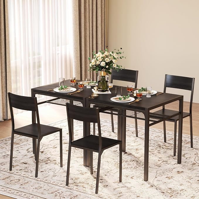 Gizoon Dining Table Set for 2, 3 Piece Kitchen Table with 2 Chairs for Small Space, Apartment, Kitchen, Dining Room, Space-Saving