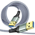 AINOPE USB to USB Cable, 10FT*1Pack USB 3.0 A to A Male to Male Cable [Never Rupture] Double End Type A Cord for Data Transfer, Compatible with Hard Drive Enclosures, Laptop Cooler, KVM, DVD Player
