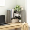 Furinno Classic Desk Organizers and Accessories, Office Organization, Desk Top Book Shelf, for Office Supplies, Office Desk Accessories, Grey Oak