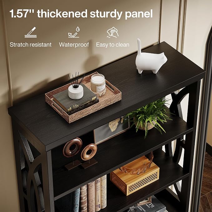 Tribesigns 6-Tier Bookshelf, 71 Inches Tall Freestanding Bookcase, Large Industrial Bookshelves Display Shelves, Wooden Book Shelf for Home Office, Living Room, Bed Room, Black