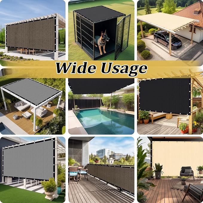 Shade&Beyond Customized Size 90% Sun Shade Cloth with Grommets, 8' X 16' Pergola Shade Cover Canopy, Mesh Tarp Sun Screens for Patio, Outdoor, Garden, Backyard GN01, Turquoise