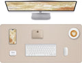 AFIING Extra Large Desk Mat - 55" x 24" PU Leather Non-Slip Desk Pad for Office and Home - Ideal for Large Mouse Pad and Desk Mats on Top of Desks (Beige)