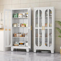 erosoei Metal Kitchen Pantry Storage Cabinet,Food Pantries Cabinets with Acrylic Glass Doors and Adjustable Shelves,Storage Cupboard for Kitchen, Living Room, Laundry Room and Dinning Room 61.02”H