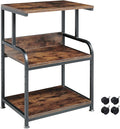 Fannova Printer Table Stand with Height Adjustable Shelf, 3 Tier Rolling Printer Cart with Wheels for Home Office Storage and Organization, Industrial Style