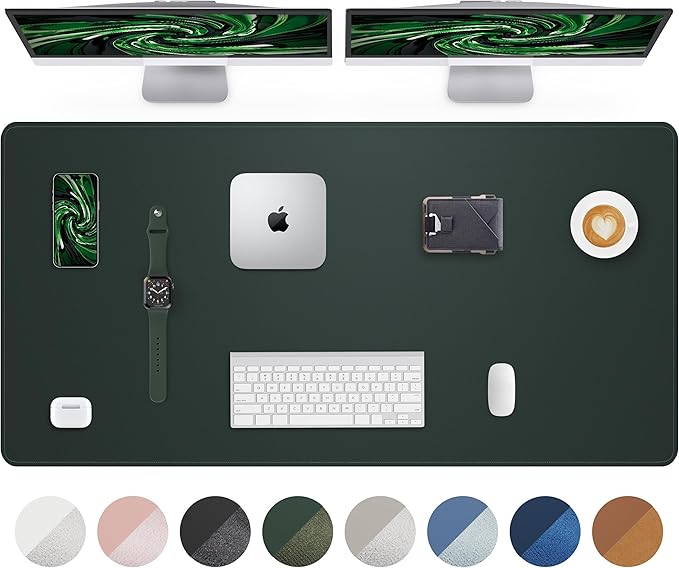 Extra Large Desk Mat - 63"x 17" Non-Slip Desk Pad for Office and Home - Ideal for Large Mouse Pad and Desk Mats on Top of Desks(Dark Green)