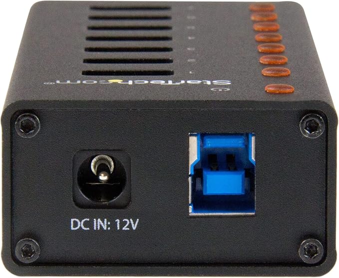StarTech.com 7 Port USB 3.0 Hub (5 Gbps) - Metal Enclosure - Desktop or Wall Mountable - Rugged & industrial Powered USB Expander and Splitter Hub (ST7300U3M)