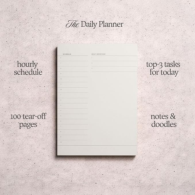 Daily To-Do List Notepad – Desk Pad for Work and Study, Lime, 8.25x5.85 Inches