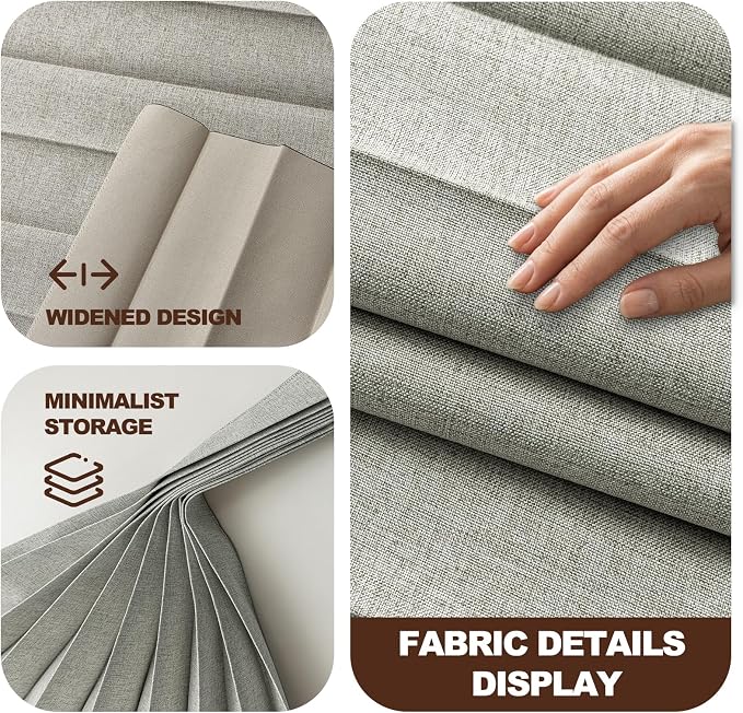 JILRON Folding Accordion Partition Divider with Ceiling Track - Hanging Room Curtain, Quick Setup(Grey 100" W x 84" L-Pack of 1)