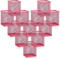 Segarty Pen Cup, 12 Pack Square Dark Pink Pen Holder for Desk, Multifuntional Mesh Pencil Cups Holder for Marker, Office Supplies, School Students, Home, Desktop Accessories Storage Organizer
