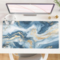 QIYI Desk Pad Large Keyboard and Mouse Pad for Laptop Computer, PU Leather Desk Cover Protector, Desk Décor Accessories for Office Home Work Writing Gaming 31.5" x 15.7" - Blue White Marble